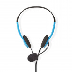 Nedis PC Headset | On-Ear | Stereo | 2x 3.5 mm | Fold-Away Microphone | Blue