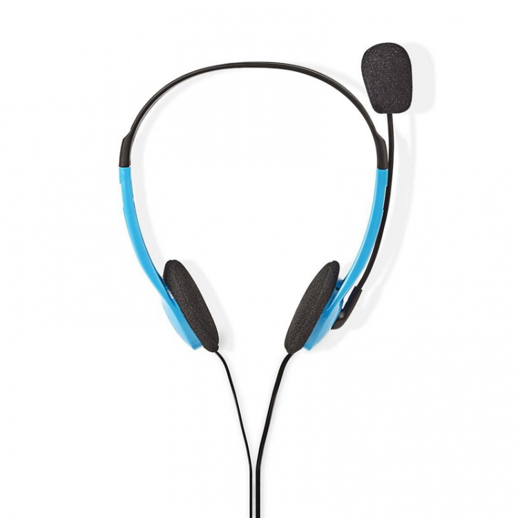 Nedis PC Headset | On-Ear | Stereo | 2x 3.5 mm | Fold-Away Microphone | Blue