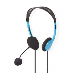 Nedis PC Headset | On-Ear | Stereo | 2x 3.5 mm | Fold-Away Microphone | Blue