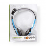 Nedis PC Headset | On-Ear | Stereo | 2x 3.5 mm | Fold-Away Microphone | Blue
