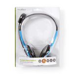 Nedis PC Headset | On-Ear | Stereo | 2x 3.5 mm | Fold-Away Microphone | Blue