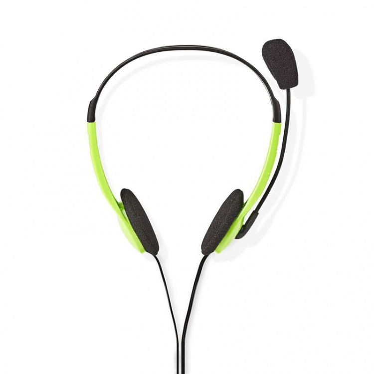 Nedis PC Headset | On-Ear | Stereo | 2x 3.5 mm | Fold-Away Microphone | Green