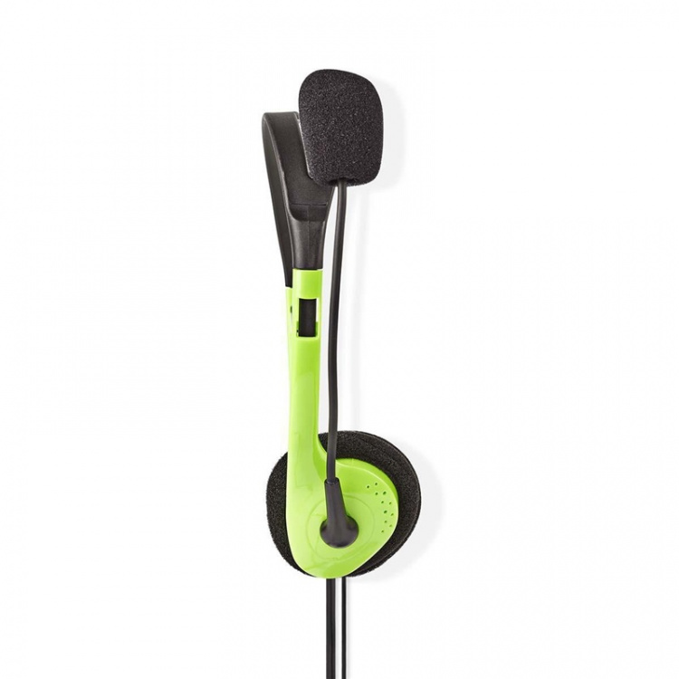 Nedis PC Headset | On-Ear | Stereo | 2x 3.5 mm | Fold-Away Microphone | Green