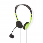 Nedis PC Headset | On-Ear | Stereo | 2x 3.5 mm | Fold-Away Microphone | Green
