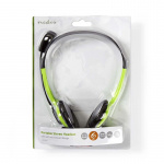 Nedis PC Headset | On-Ear | Stereo | 2x 3.5 mm | Fold-Away Microphone | Green
