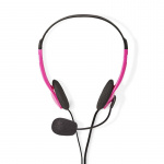Nedis PC Headset | On-Ear | Stereo | 2x 3.5 mm | Fold-Away Microphone | Pink