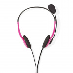 Nedis PC Headset | On-Ear | Stereo | 2x 3.5 mm | Fold-Away Microphone | Pink