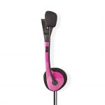 Nedis PC Headset | On-Ear | Stereo | 2x 3.5 mm | Fold-Away Microphone | Pink