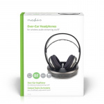 Nedis Wireless TV Headphones | RF, frequency 868 Mhz | Over-Ear | Battery play time: 11 hrs | 100 m | Digital Audio | Charging dock | Black / Silver