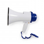 Nedis Megaphone | Maximum range: 250 m | Volume control: 115 dB | Built-In Microphone | Built-in siren | Recording function | Blue / White Nedis Megaphone | Maximum range: 250 m | Volume control: 115 dB | Built-In Microphone | Built-in siren | Recording function | Blue / White