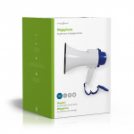 Nedis Megaphone | Maximum range: 250 m | Volume control: 115 dB | Built-In Microphone | Built-in siren | Recording function | Blue / White Nedis Megaphone | Maximum range: 250 m | Volume control: 115 dB | Built-In Microphone | Built-in siren | Recording function | Blue / White