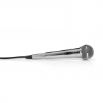 Nedis Wired Microphone | Cardioid | Detachable Cable | 5.00 m | 80 Hz - 13 kHz | 600 Ohm | -72 dB | On/Off switch | Metal | Silver