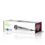 Nedis Wired Microphone | Cardioid | Detachable Cable | 5.00 m | 80 Hz - 13 kHz | 600 Ohm | -72 dB | On/Off switch | Metal | Silver