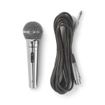 Nedis Wired Microphone | Cardioid | Detachable Cable | 5.00 m | 80 Hz - 13 kHz | 600 Ohm | -72 dB | On/Off switch | Metal | Silver