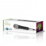 Nedis Wired Microphone | Cardioid | Detachable Cable | 5.00 m | 50 Hz - 15 kHz | 600 Ohm | -72 dB | On/Off switch | Travel case included | Metal | Black / Grey