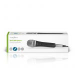 Nedis Wired Microphone | Cardioid | Detachable Cable | 5.00 m | 50 Hz - 15 kHz | 600 Ohm | -72 dB | On/Off switch | Travel case included | Metal | Black / Grey