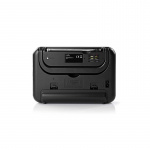 Nedis FM Radio | Portable Design | FM | Battery Powered / Mains Powered | Analogue | 2.4 W | Black White Screen | Headphone output | IP20 | Handle | Black / Grey
