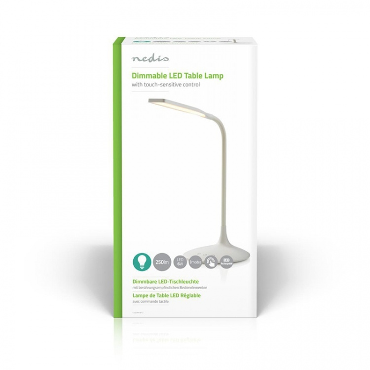 Nedis LED Desk Lamp | Dimmable | 250 lm | Rechargeable | Touch Function | White Nedis LED Desk Lamp | Dimmable | 250 lm | Rechargeable | Touch Function | White
