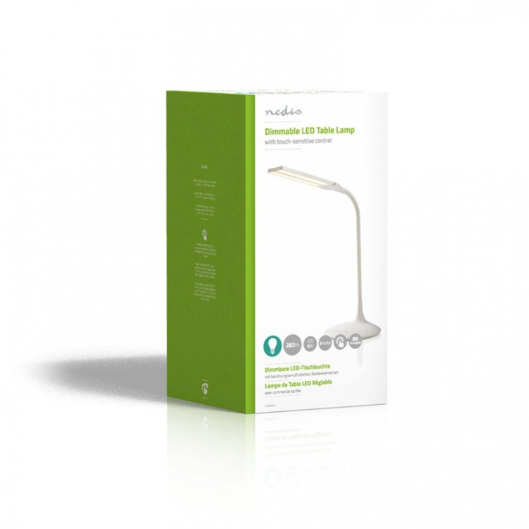 Nedis LED Desk Lamp | Dimmable | 280 lm | Rechargeable | Touch Function | White