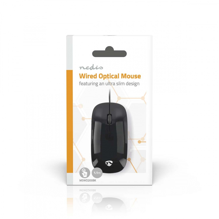 Nedis Mouse | Wired | 1000 dpi | Number of buttons: 3 | Both Handed Nedis Mouse | Wired | 1000 dpi | Number of buttons: 3 | Both Handed