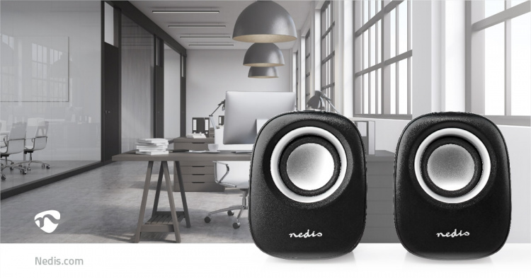 Nedis PC Speaker | 2.0 | 12 W | 3.5 mm Male | USB Powered | Volume control Nedis PC Speaker | 2.0 | 12 W | 3.5 mm Male | USB Powered | Volume control