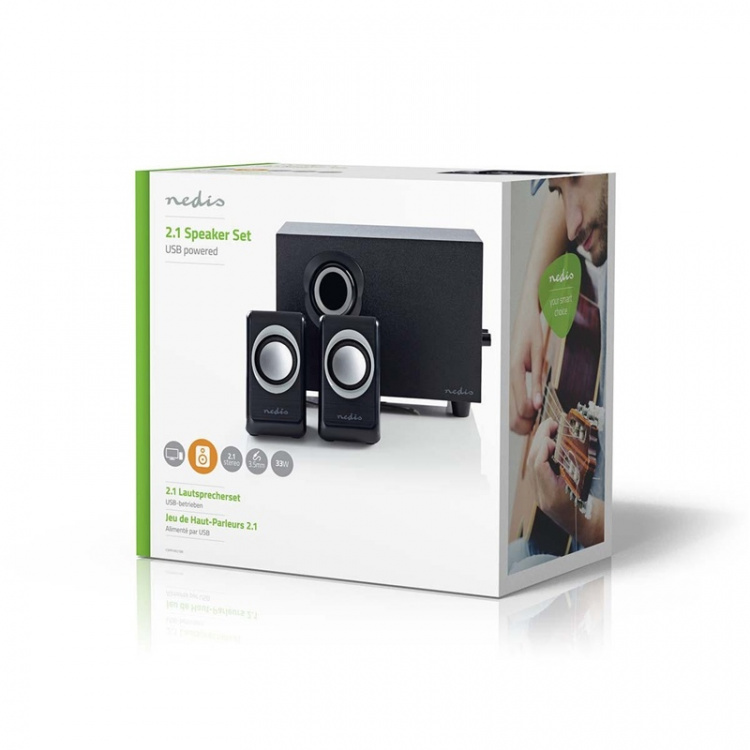 Nedis PC Speaker | 2.1 | 33 W | 3.5 mm Male | USB Powered | Volume control Nedis PC Speaker | 2.1 | 33 W | 3.5 mm Male | USB Powered | Volume control
