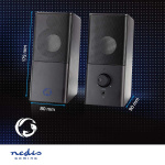 Nedis Gaming Speaker | Speaker channels: 2.0 | USB Powered | 3.5 mm Male | 18 W | Without Lighting | Volume control | Audio / video / data connections output: 1x 3.5 mm Audio Out