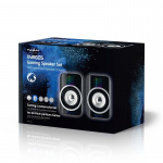 Nedis Gaming Speaker | Speaker channels: 2.0 | USB Powered | 3.5 mm Male | 30 W | RGB | Volume control