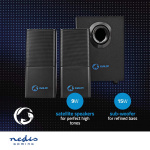 Nedis Gaming Speaker | Speaker channels: 2.1 | USB Powered | 3.5 mm Male | 30 W | Without Lighting | Volume control