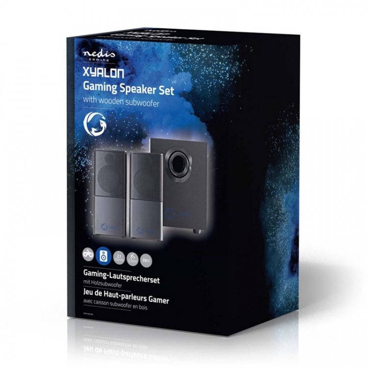 Nedis Gaming Speaker | Speaker channels: 2.1 | USB Powered | 3.5 mm Male | 30 W | Without Lighting | Volume control