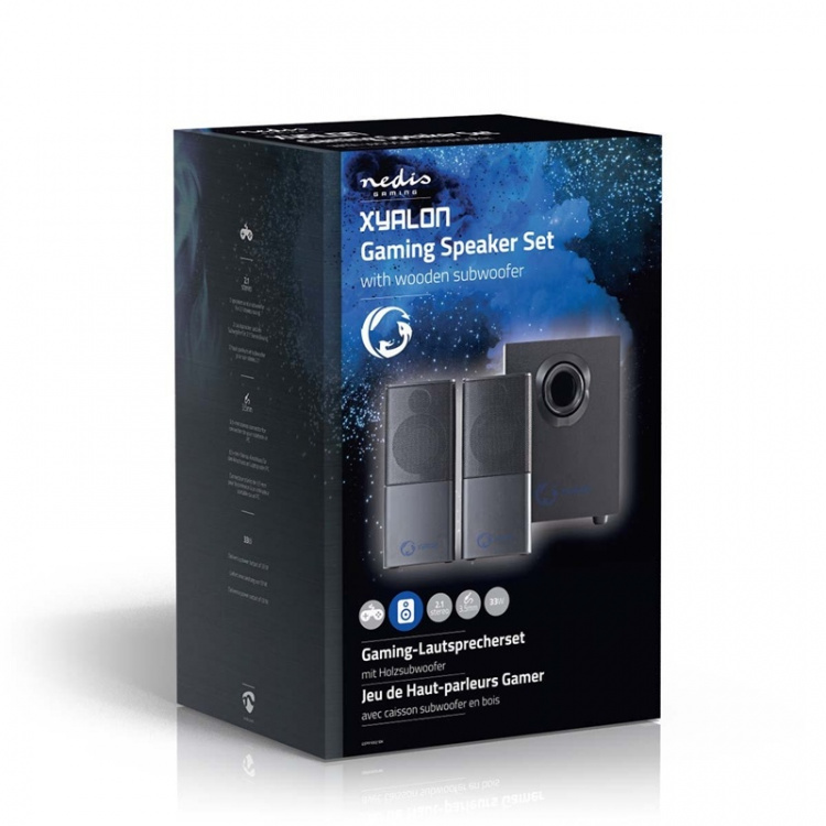 Nedis Gaming Speaker | Speaker channels: 2.1 | USB Powered | 3.5 mm Male | 30 W | Without Lighting | Volume control