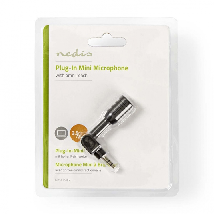 Nedis Microphone | Used for: Notebook | Wired | 1x 3.5 mm Nedis Microphone | Used for: Notebook | Wired | 1x 3.5 mm
