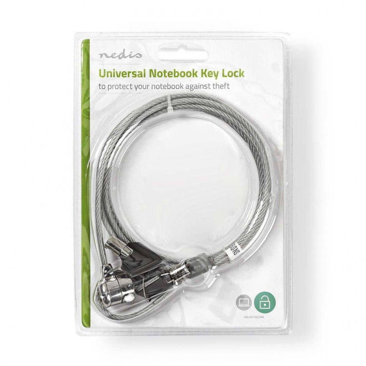 Nedis Notebook Lock | Lock type: Key | 1.80 m | Metal