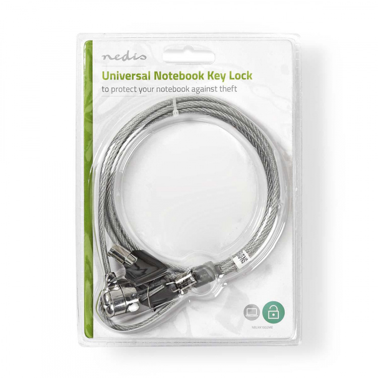 Nedis Notebook Lock | Lock type: Key | 1.80 m | Metal