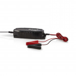 Nedis Lead-Acid Battery Charger | 6 / 12 / 12.8 V DC | 3.8 A | Trickle charging | Type C (CEE 7/16) | Battery Clamps | Battery type: AGM / Gel / Lead Acid / SLA / VRLA | Black