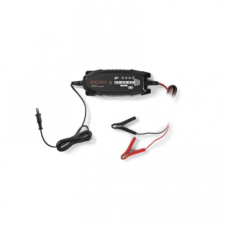 Nedis Lead-Acid Battery Charger | 6 / 12 / 12.8 V DC | 3.8 A | Trickle charging | Type C (CEE 7/16) | Battery Clamps | Battery type: AGM / Gel / Lead Acid / SLA / VRLA | Black