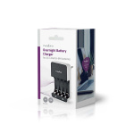 Nedis NiMH Battery Charger AA / AAA | 1.2 V DC | Trickle charging | Type C (CEE 7/16) | Battery type: AA / AAA | Black / White Nedis NiMH Battery Charger AA / AAA | 1.2 V DC | Trickle charging | Type C (CEE 7/16) | Battery type: AA / AAA | Black / White