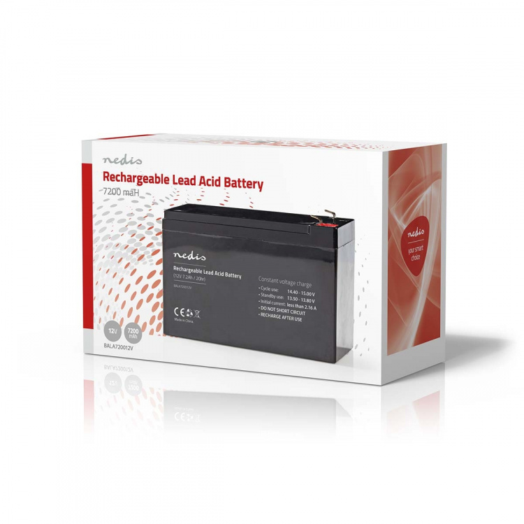 Nedis Battery | Lead-Acid | Rechargeable | 12 V | 7200 mAh