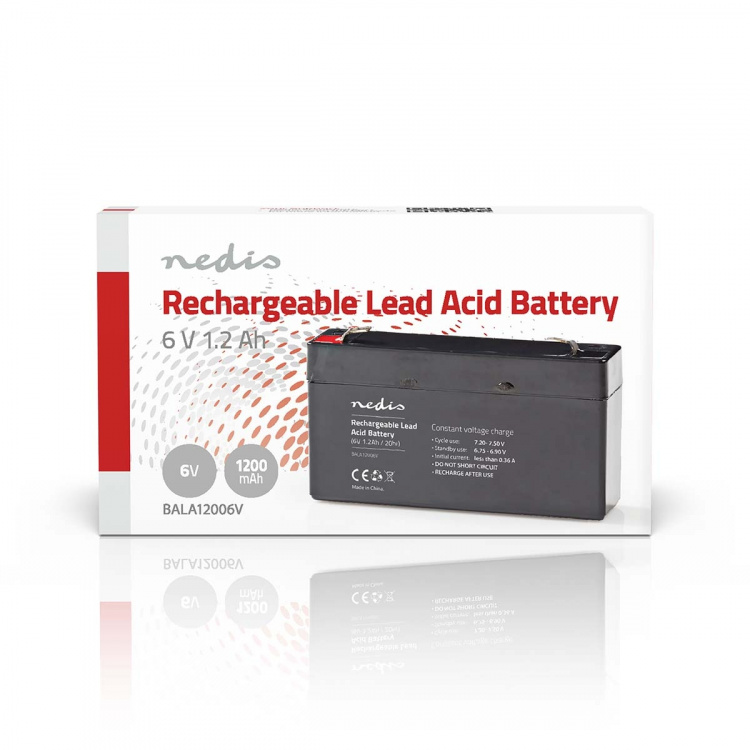 Nedis Battery | Lead-Acid | Rechargeable | 6 V | 1200 mAh Nedis Battery | Lead-Acid | Rechargeable | 6 V | 1200 mAh