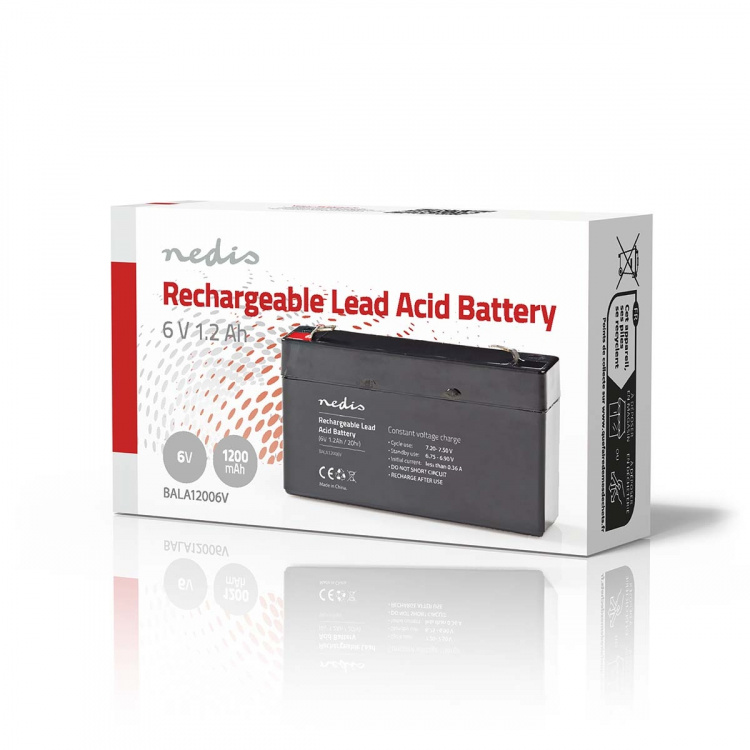 Nedis Battery | Lead-Acid | Rechargeable | 6 V | 1200 mAh Nedis Battery | Lead-Acid | Rechargeable | 6 V | 1200 mAh