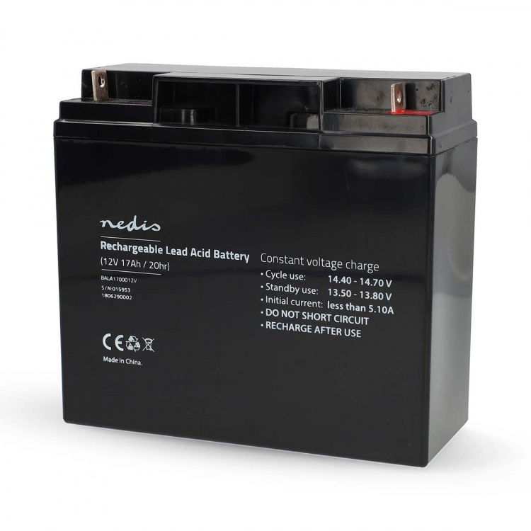 Nedis Battery | Lead-Acid | Rechargeable | 12 V | 17000 mAh Nedis Battery | Lead-Acid | Rechargeable | 12 V | 17000 mAh