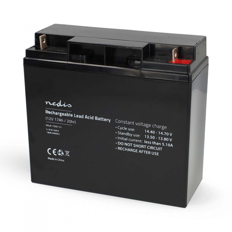 Nedis Battery | Lead-Acid | Rechargeable | 12 V | 17000 mAh Nedis Battery | Lead-Acid | Rechargeable | 12 V | 17000 mAh