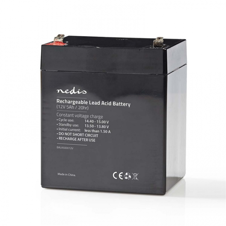 Nedis Battery | Lead-Acid | Rechargeable | 12 V | 5000 mAh Nedis Battery | Lead-Acid | Rechargeable | 12 V | 5000 mAh