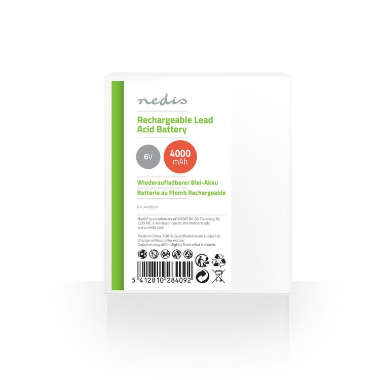 Nedis Battery | Lead-Acid | Rechargeable | 6 V | 4000 mAh