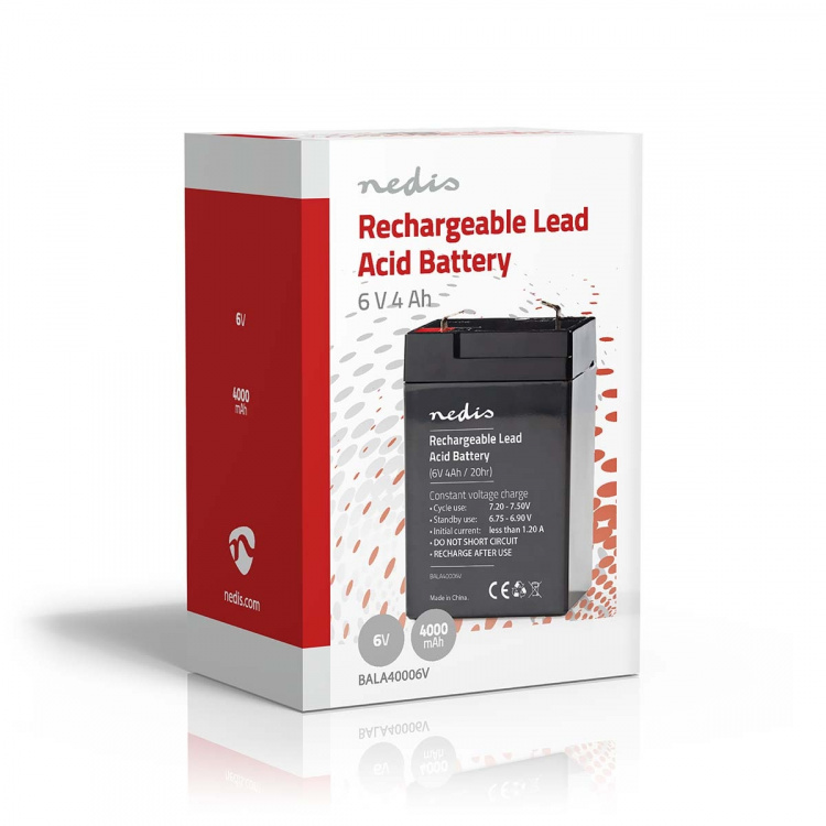 Nedis Battery | Lead-Acid | Rechargeable | 6 V | 4000 mAh