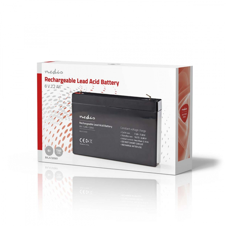 Nedis Battery | Lead-Acid | Rechargeable | 6 V | 7200 mAh
