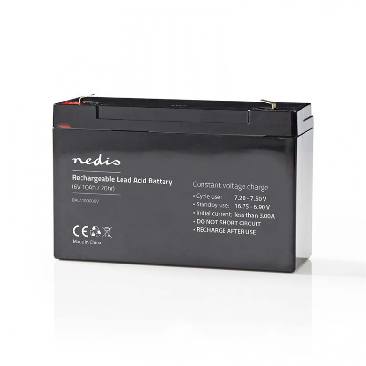 Nedis Battery | Lead-Acid | Rechargeable | 6 V | 10000 mAh