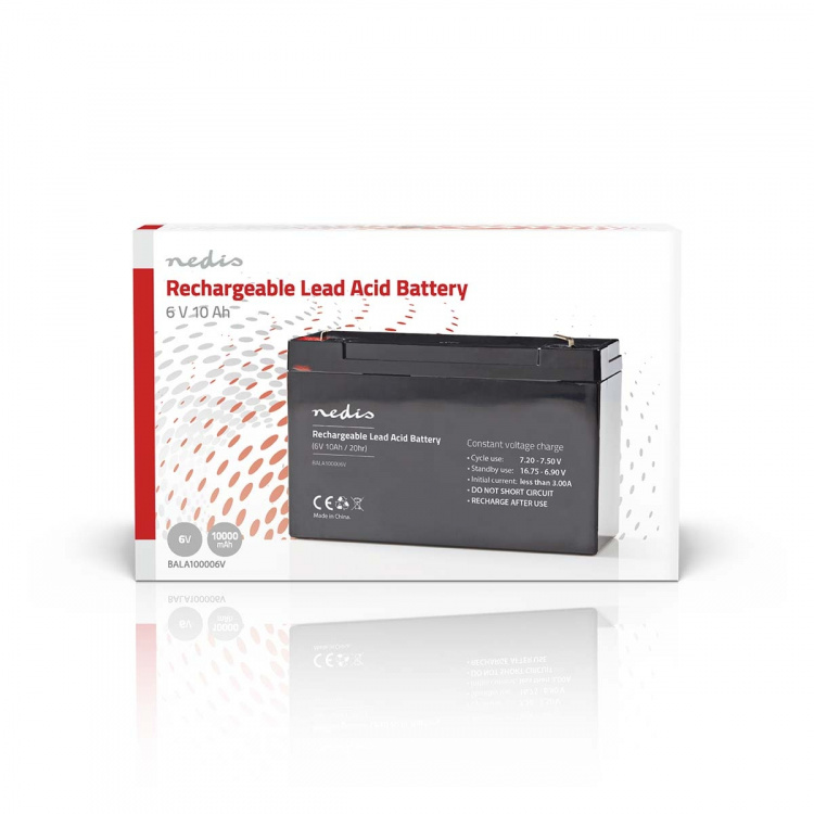 Nedis Battery | Lead-Acid | Rechargeable | 6 V | 10000 mAh