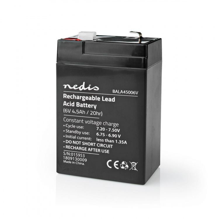 Nedis Battery | Lead-Acid | Rechargeable | 6 V | 4500 mAh