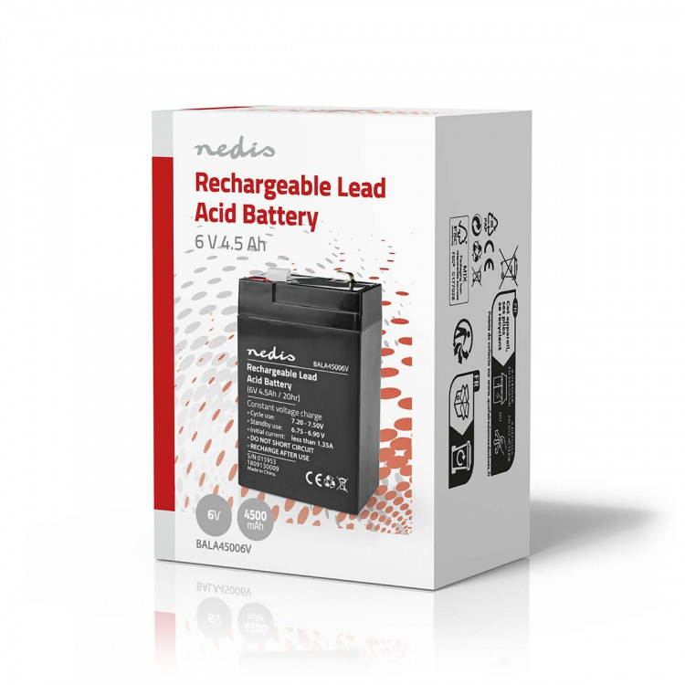 Nedis Battery | Lead-Acid | Rechargeable | 6 V | 4500 mAh